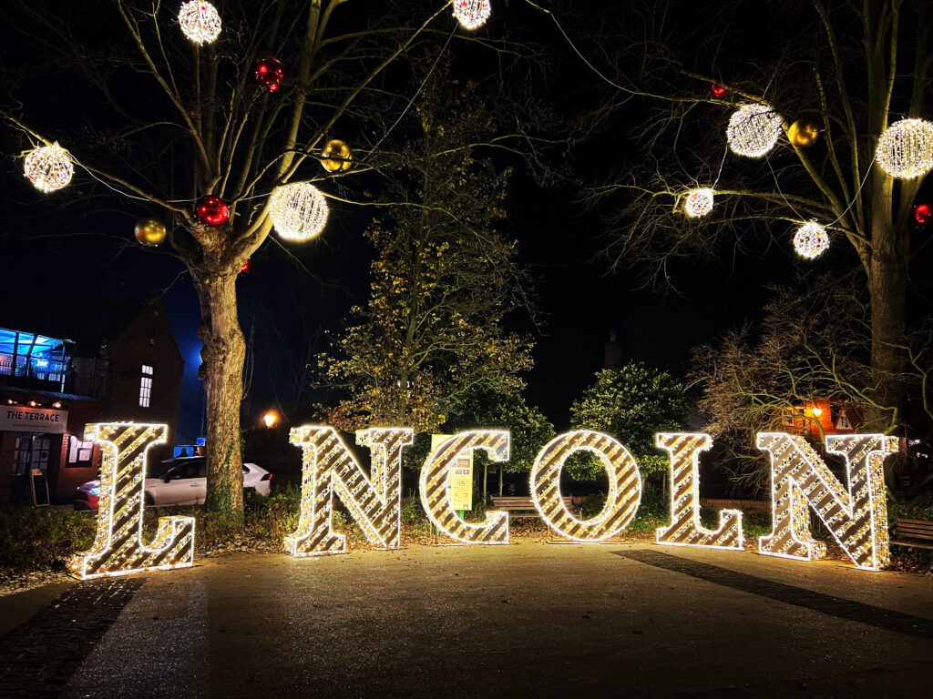Lincoln lights at Christmas